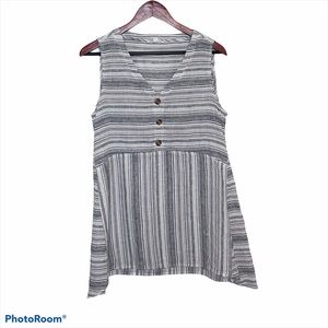 BeachLunchLounge Linen Blend Stripe Tunic Medium